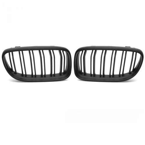 Grilles calandre BMW Serie 3 E90 E91 LCI 08-12 look M3 - Noir mat