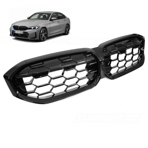Grilles calandre BMW Serie 3 G20 G21 LCI look diamand - 22-25 - Noir Brillant