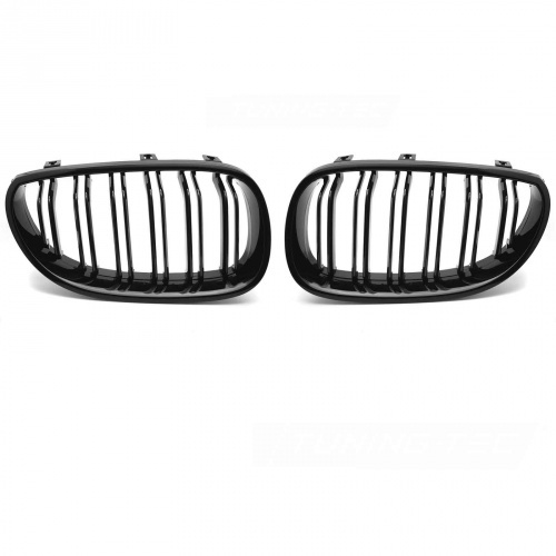 Grilles calandre BMW Serie 5 E60 E61 03-10 look M - Noir Brillant