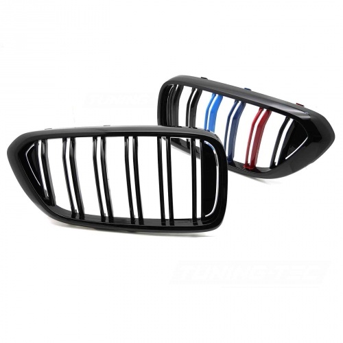 Grilles calandre BMW Serie 6 G32 look M couleurs - 17-20 - Noir Brillant