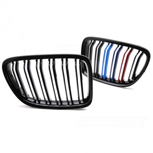 Grilles calandre BMW X1 (E84) 09-15 - Noir brillant - couleurs M