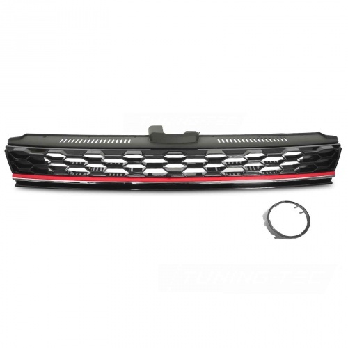 Grille calandre VW Golf 7.5 (VII) 17-19 - look GTI - Rouge Noir