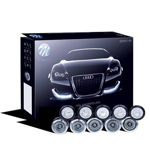 2 Feux de jour 10 LED Diurne - Blanc Pur - R87