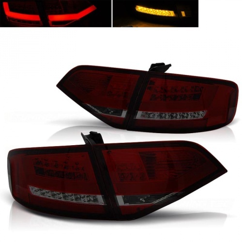 2 Feux LED LTI AUDI A4 B8 berline 07-11 - Rouge fume