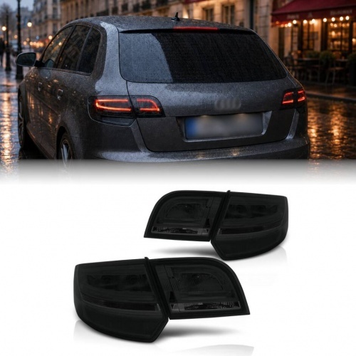 2 Feux arriere AUDI A3 8PA Sportback LED 04-08 Fume
