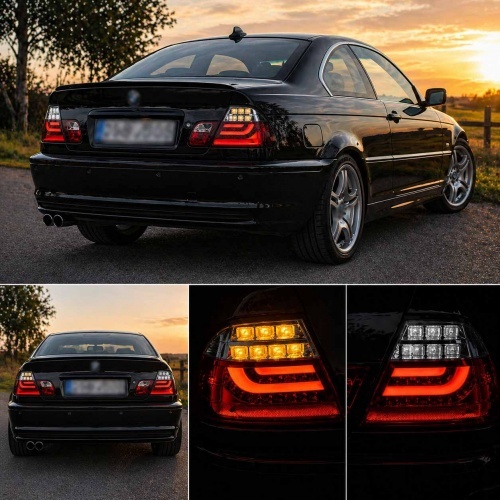 2 Feux arriere BMW Serie 3 E46 Coupe 99-03 - LED -  Rouge