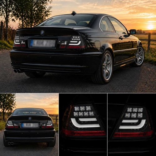 2 Feux arriere BMW Serie 3 E46 Coupe 99-03 - LED -  Noir