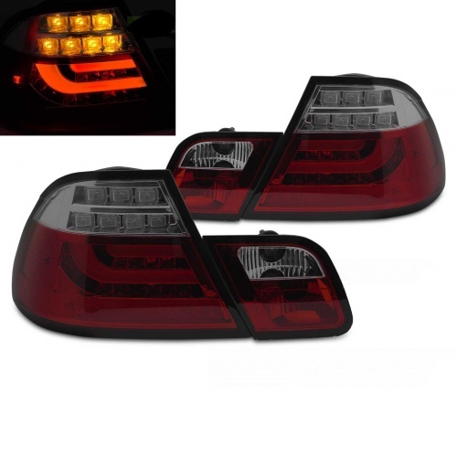 2 Feux arriere BMW Serie 3 E46 Coupe 99-03 - LED -  Rouge fumé