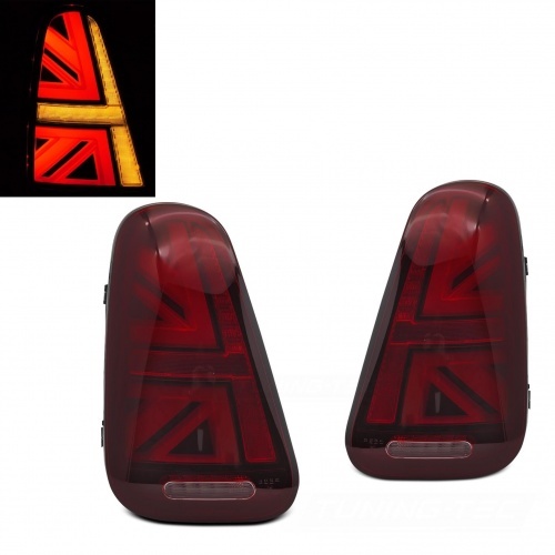 2 Feux arriere fullLED Mini R50 R52 R53 01-06 look Union - Rouge