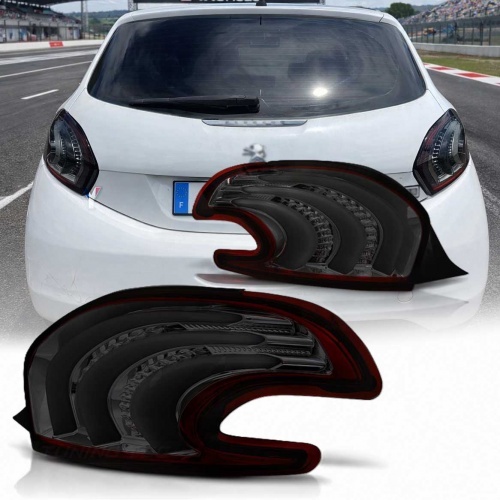 2 Feux LED Peugeot 208 12-15 - Rouge teinte