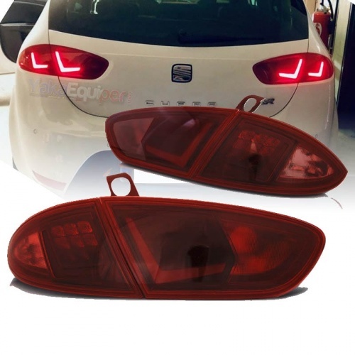 2 Feux SEAT Leon 1P1 phase 2 09-13 - LED BAR - Rouge