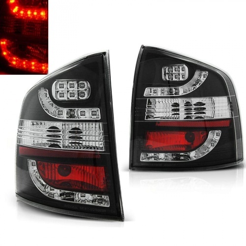 2 Feux arriere LED Skoda Octavia II Kombi - 04-12 - Noir