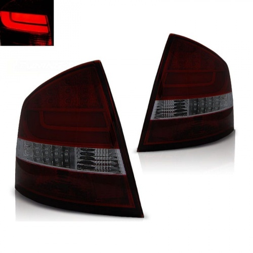 2 Feux arriere LED Skoda Octavia II Liftback - 04-12 - Rouge Teinte