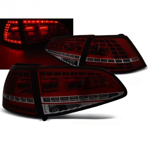 2 Feux arriere dynamiques VW Golf 7 - LED look R - Rouge Fume