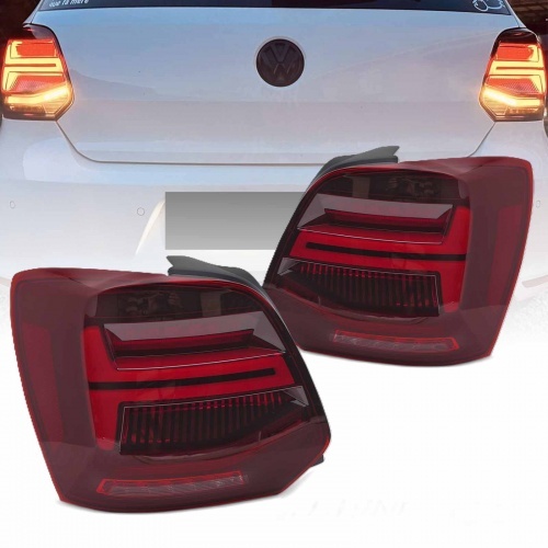 2 Feux arriere VW Polo 6R dynamiques - fullLED - Rouge Cerise
