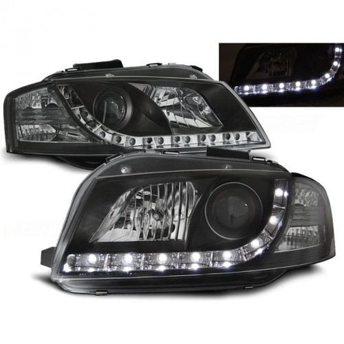 2 Phares avant Audi A3 8P Devil Eyes LED - Noir