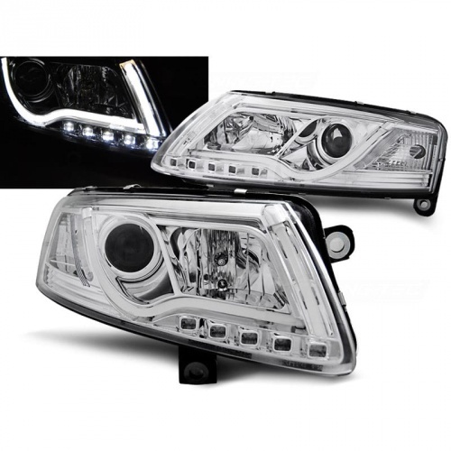 2 Phares avant AUDI A6 (4F) - LTI - Chrome