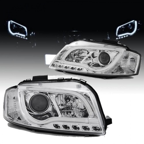 2 Phares avant AUDI A3 (8P) - LTI - Chrome
