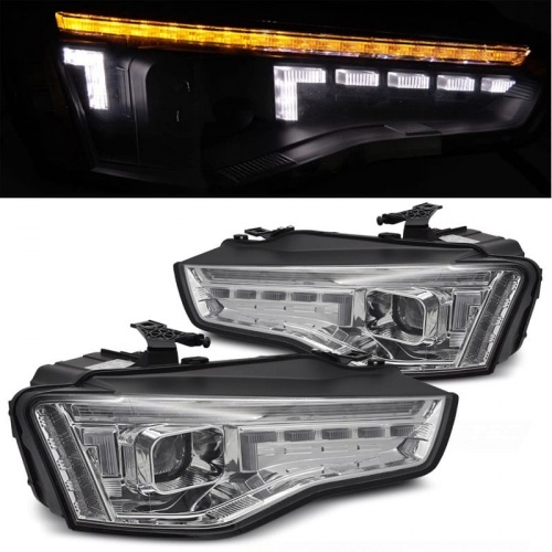 2 Phares xenon D3S AUDI A5 8T phase 2 11-15 - dynamiques - Chrome