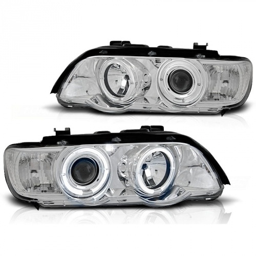 2 Phares avant BMW E53 X5 Angel Eyes - Chrome