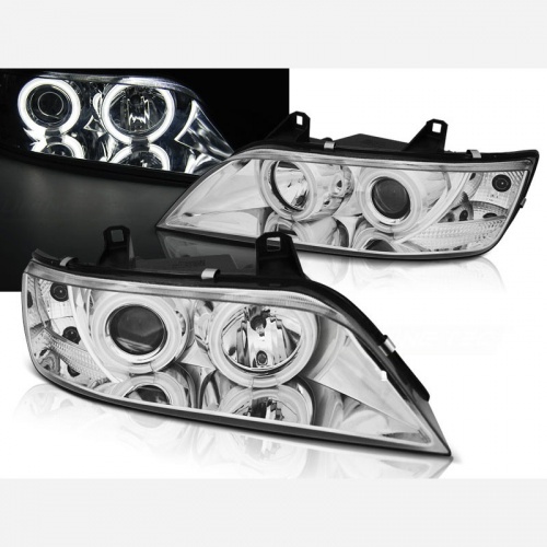 2 Phares avant BMW Z3 Angel Eyes CCFL 96-02 - Chrome