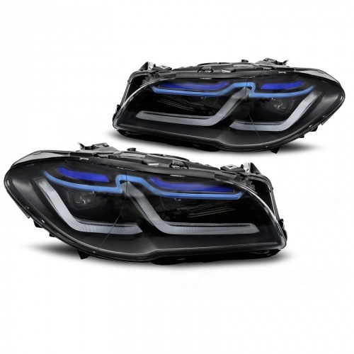 2 Phares avant BMW Série 5 F10 / F11 LCI 2013-2016 - Full LED DRL - Noir