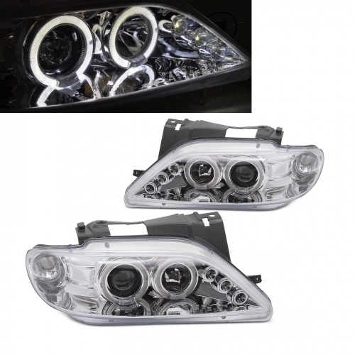 2 Phares angel eyes LED Citroen Xsara 97-00 - Chrome