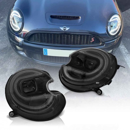 2 Phares xenon avant Mini Cooper R55 R56 R57 R58 R59 - LED 06-14 - Noir