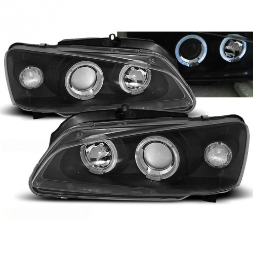 2 Phares avant Peugeot 106 Angel Eyes 96-03 - Noir