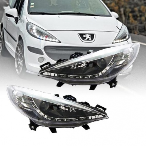 2 Phares avant Peugeot 207 Devil Eyes LED - sans moteurs