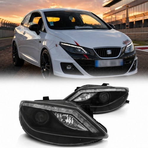 2 Phares SEAT Ibiza 6J 08-12 - LED - Noir