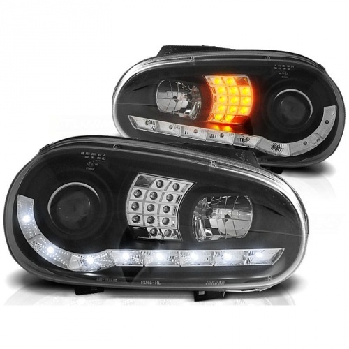 2 Phares VW GOLF 4 Dragon light LED - Noir