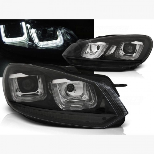 2 Phares avant VW GOLF 6  3D LED 08-12 Noir+noir