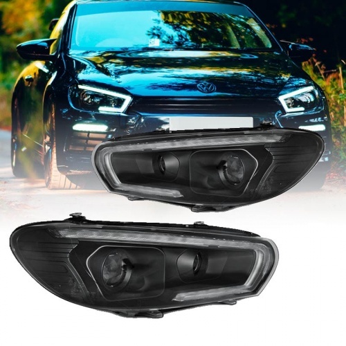 2 Phares avant VW Scirocco Devil  LED dynamiques 08-14  - Noir