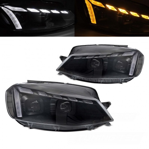 2 Phares avant VW Golf 7.5 phase 2 - Noir - Dynamiques