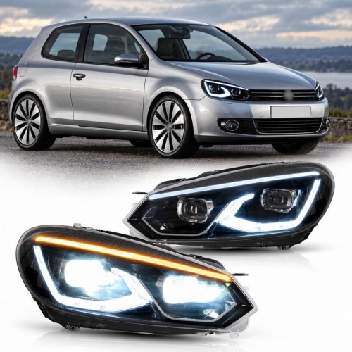 2 Phares halogene VW GOLF 6 fullLED 08-13 look facelift G8 silver - dynamiques