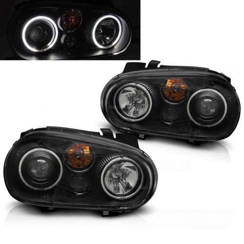 2 Phares VW GOLF 4 look R32 angel eyes CCFL - Noir