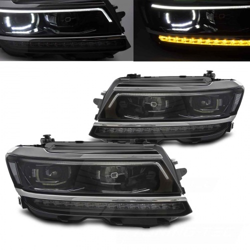 2 Phares VW Tiguan 15-20 - fullLED - Noir Chrome