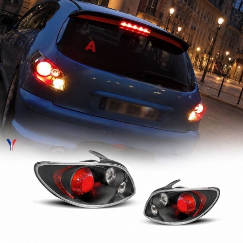 2 Feux arriere Peugeot 206 - Noir 2