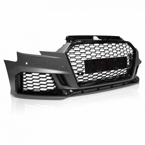 Pare choc avant AUDI A3 8V sportback 17-20 - Look RS3 - Noir brillant - PDC