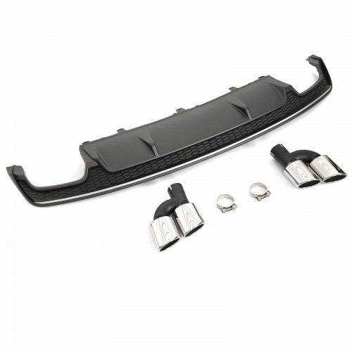 Diffuseur arriere AUDI A7 C7 sportback 14-18 - Look S7 - Noir Argent