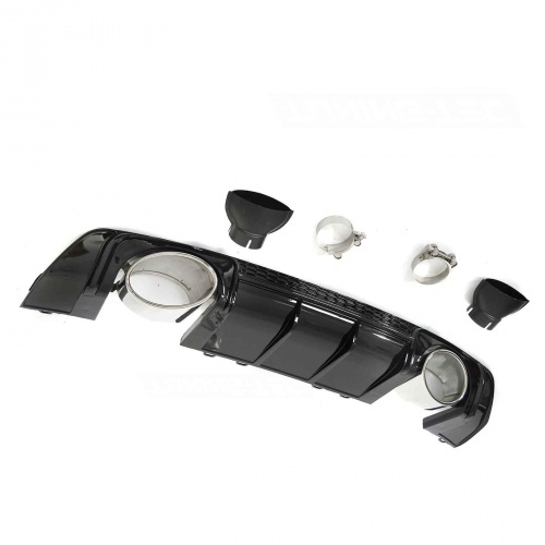 Diffuseur arriere AUDI TT 8S 14-18 - Look TTRS - Noir Brillant