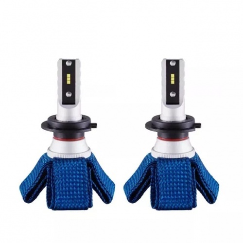 2 Ampoules LED phares H7 9000lm 60W tresse - Blanc