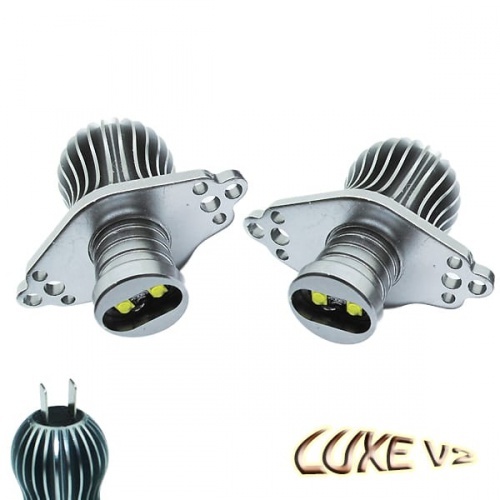 Pack Ampoule LED 25Watts anneaux LUXE V2 angel eyes BMW E90 E91 LCI - Blanc
