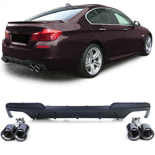Kit Diffuseur Echappement BMW serie 5 F10 F11 - 4 tubes carbone - Mat