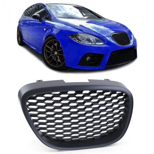 Grille calandre nid abeille Seat LEON 04-09 look cupra - Noir