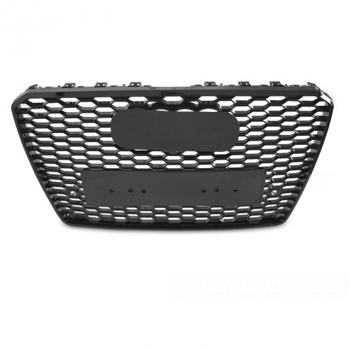 Grille calandre Audi A8 D4 13-17 - look RS8 - Noir Brillant