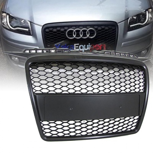 Grille calandre Audi A3 8P 05-08 - look RS3 - Noir Mat