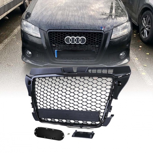 Grille calandre Audi A3 8P 08-12 - Nid d'abeille RS3 - Noir