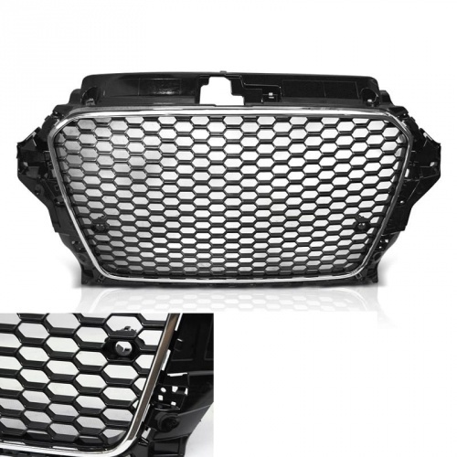 Grille calandre Audi A3 8V - look RS3 - Noir Chrome - PDC